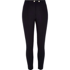 H&M Black Ribbed Knit High Waist Riding Style Pant Legging